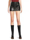 Weworewhat Women's Faux Leather Micro Miniskirt In Black