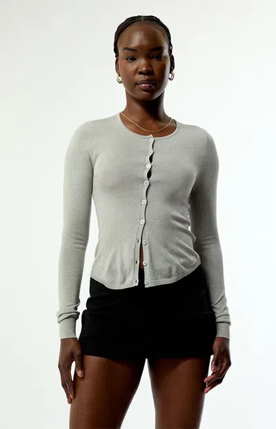 Weworewhat Women's Fitted Button Down Cardigan In Heather Gray