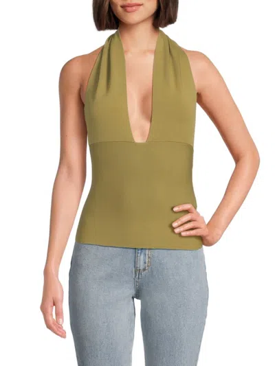 Weworewhat Women's Fitted Halterneck Top In Willow