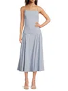 Weworewhat Flare Panel Linen-blend Midi Dress