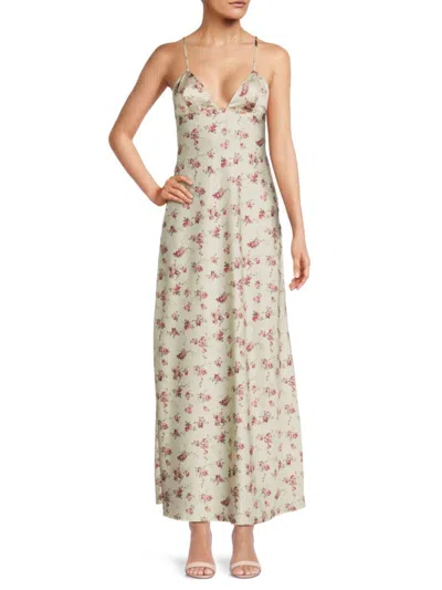 Weworewhat Women's Floral Maxi Dress In Antique White