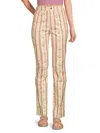 Weworewhat Women's Floral Mid Rise Ankle Jeans In Lemon Icing