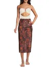 WEWOREWHAT WOMEN'S FLORAL MIDI COVER UP SKIRT