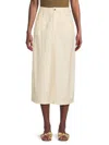 Weworewhat Women's Front-slit Linen-blend Midi-skirt