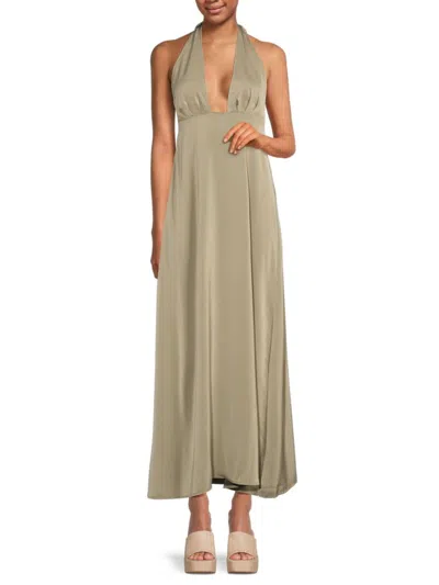 WEWOREWHAT WEWOREWHAT WOMEN'S HALTER A-LINE MAXI DRESS