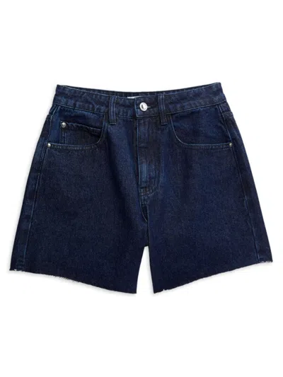 Weworewhat Women's High Rise Denim Shorts In Raw Wash