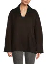 Weworewhat Women's Johnny Collar Sweater In Heather Brown