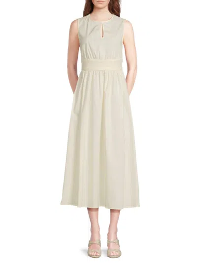 Weworewhat Women's Keyhole Cotton-blend Midi-dress