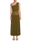 Weworewhat One-shoulder Maxi Dress In Avocado