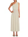 Weworewhat One-shoulder Maxi Dress In Wood Ash
