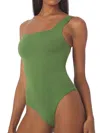 Weworewhat Women's One Shoulder One Piece Swimsuit In Court Green