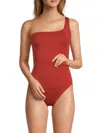 Weworewhat Women's One Shoulder One Piece Swimsuit In Match Red