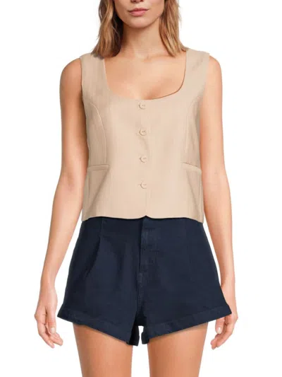 Weworewhat Women's Pin Stripe Tailored Vest In Safari
