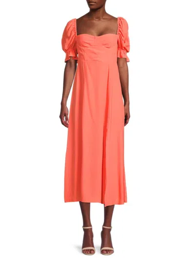 Weworewhat Women's Puff Sleeve Dress In Coral