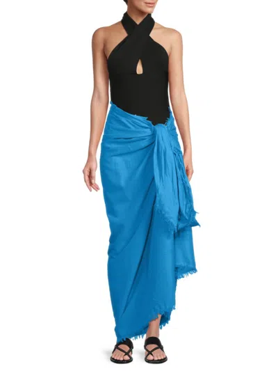 Weworewhat Women's Raw-edge Cotton Maxi Sarong