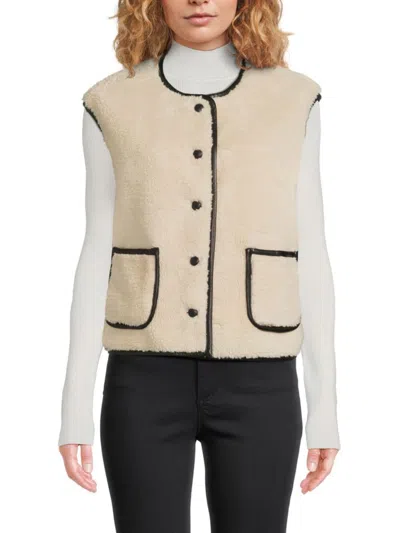 Weworewhat Women's Reversible Faux-fur Vest In Neutral