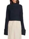 Weworewhat Women's Rib-knit Cropped Sweater In Blue