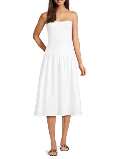 WEWOREWHAT WEWOREWHAT WOMEN'S RIBBED BANDEAU MIDI DRESS