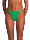 Weworewhat Women's Ruched Bikini Bottom In Green