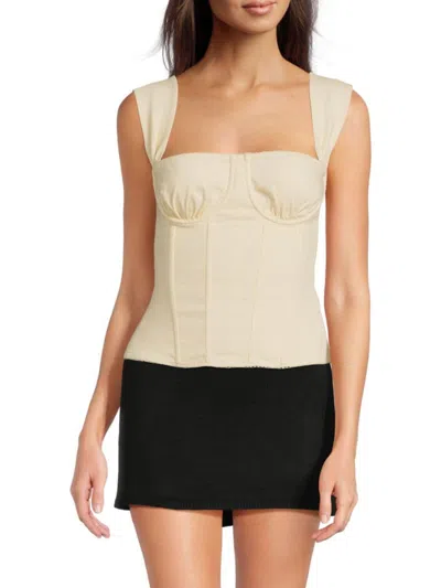 Weworewhat Women's Ruched Cup Corset Top In Neutral