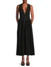 Weworewhat Women's Scalloped Maxi Dress In Black