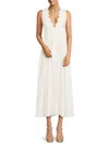 Weworewhat Button Front Scallop Dress In White
