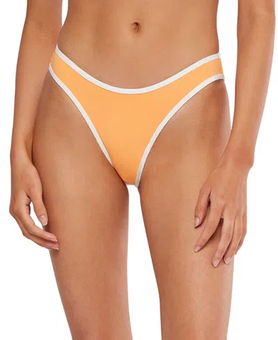 Weworewhat Women's Scoop-waist Bikini Bottoms In Melon,off White