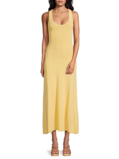 Weworewhat Women's Scoopneck Knit Midi-dress In Yellow