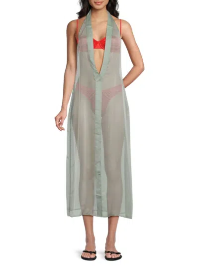 Weworewhat Women's Sheer Halter Cover-up