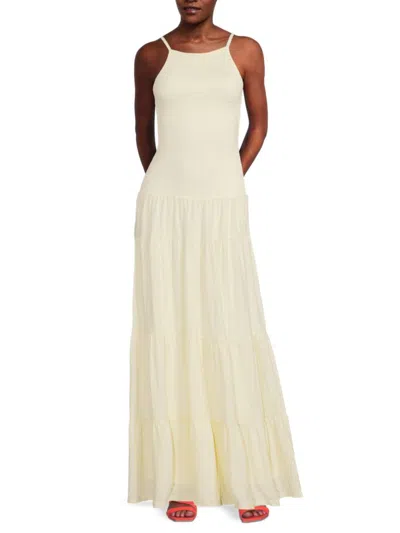 Weworewhat Women's Smocked Drop-waist Maxi Dress In White