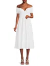 Weworewhat Women's Smocked Midi Tiered Dress In White