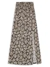 Weworewhat Women's Smocked Printed Skirt In Black
