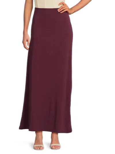 Weworewhat Women's Solid Cotton-blend Maxi Skirt In Purple