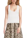 Weworewhat Women's Solid Scoop Neck Tank In White