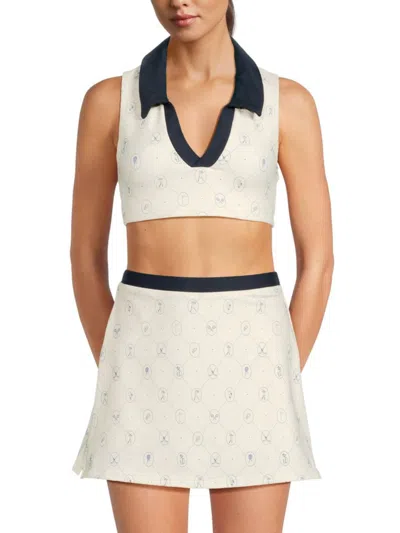 Weworewhat Women's Sport Print Crop Top In Off White
