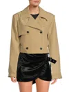 Weworewhat Cropped Trench Coat In Brown