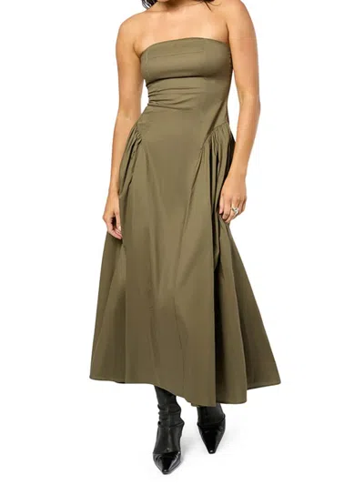 Weworewhat Women's Strapless Corset Midi-dress