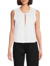 Weworewhat Tie Front Flare Top In White