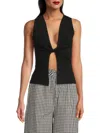 Weworewhat Twist Front Flyaway Tank In Black