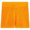 Weworewhat Womens Crochet Solid Casual Shorts In Orange