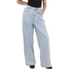 Weworewhat Womens Pocket Denim Wide Leg Jeans In Blue