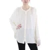 Weworewhat Womens Solid Viscose Button-down Top In White