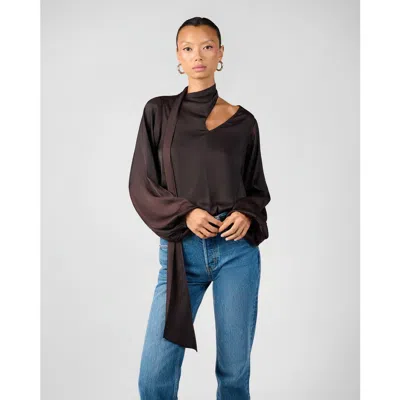 Weworewhat Wrap Neck Tie Top In Multi