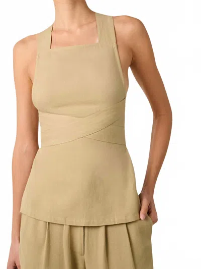 Weworewhat Wrap Top In Oat In Brown