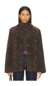 Weworewhat X Premium Suede Button Front Jacket In Brown