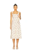 Weworewhat X Revolve Corset Pleated Midi Dress In Brown