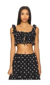 Weworewhat X Revolve Double Tie Top In Black