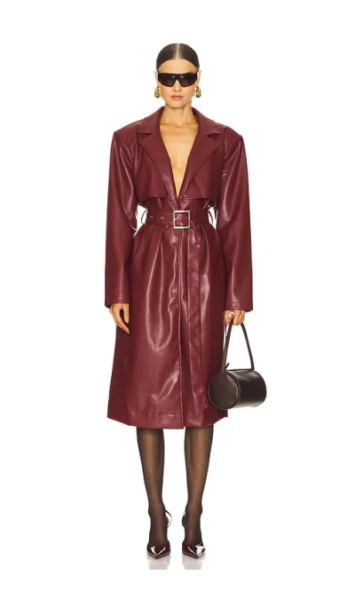 Weworewhat X Revolve Faux Leather Trench In 红色