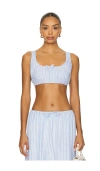 Weworewhat X Revolve Scrunchy Top In Blue