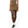 Weworewhat Zip Mini Skort In Brown In Brown